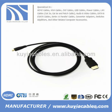 5FT Micro HDMI to HDMI Cable High Speed Cell Phone 1080p 3D HTC EVO 4G HDTV